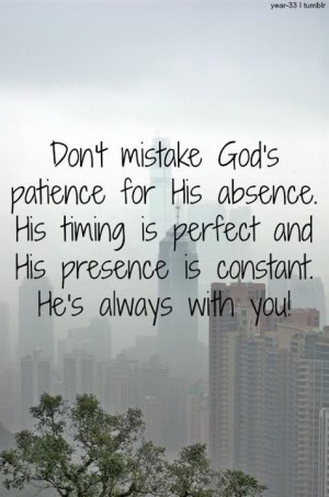 God's perfect timing :)