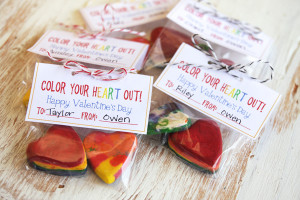 crayon heart valentines