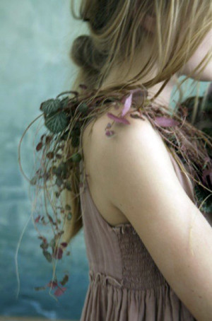 alone, flower, forest, girl, hair