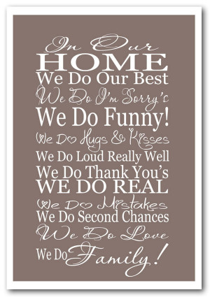 Show details for Family Quote In Our Home We Do Family Beige