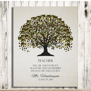 Personalized Art Print Gift For School Teacher Appreciation End of ...