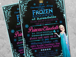 Frozen Invitation- Chalkboard Frozen Birthday Party Invitation- Elsa ...