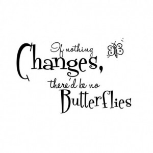 If Nothing Changes, there'd be no Butterflies ..wall decal