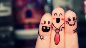 Funny best friends in finger