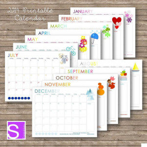 2014 Printable Calendar - Inspirational Quotes - Illustrated