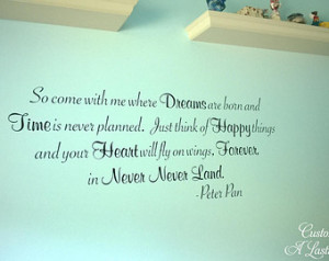 So come with me where Dreams Never Never Land Peter Pan BIG 55x21.5 ...