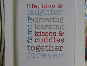 Framed 'Life Love & Laughter' Quote Wall Art | Felt