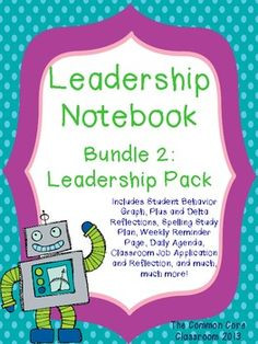 Leadership Notebook... perfect to use with 7 Habits and Leader in Me ...