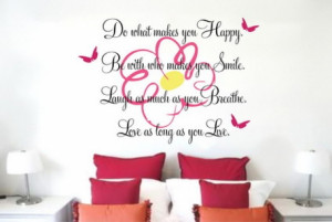 ... Birds Vinyl Quotes Wall Stickers Decals In Pink Bedroom Design Ideas