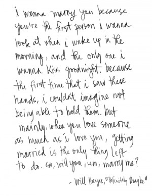 wanna marry you because...