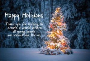 Happy Holidays Christmas Tree Thanks You Quotes Wallpaper Card