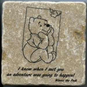 ... the Pooh Quote Wall Art Tumbled Tile Coaster Natural Stone Adventure