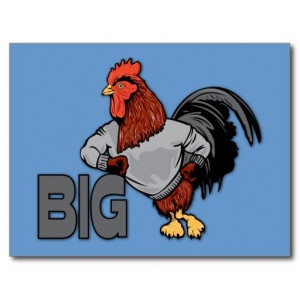 BIG Rooster Chicken - Funny Innuendo Postcards