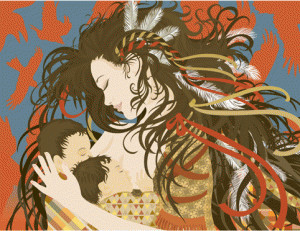 Breastfeeding Goddess Atahensic (breastfeeding twins!) Art from www ...
