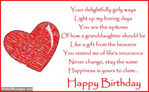 birthday poems for granddaughter cute sweet adorable funny bubbly and ...