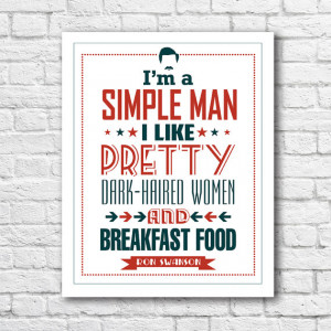 ... Man Breakfast Food Birthday Gift for Him Parks & Rec quote funny print