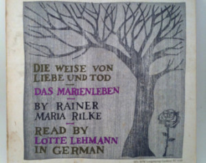 Rainer Maria Rilke Read by Lotte Le hmann in German Vinyl Record LP ...