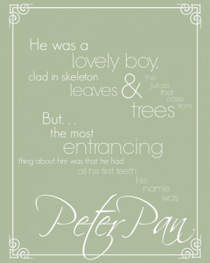 Nursery Art Print- Peter Pan Quote