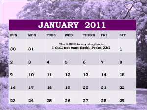 ... this Free Christian Monthly Planner 2011 January with Bible verses