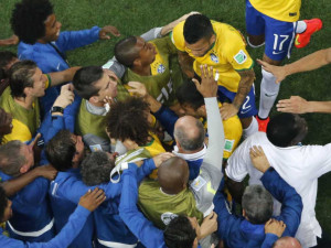 ... Neymar Brazil Prays While Chile Huddle At World Cup 2014 World Cup