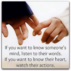 mind vs. heart = words vs. actions