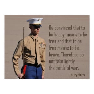 Marine Corps Officer and Perils of war quote Poste Poster