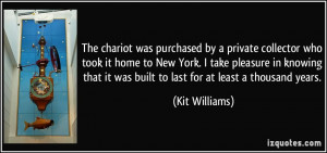 The chariot was purchased by a private collector who took it home to ...