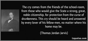 fellow men no matter where his home may be Thomas Jordan Jarvis