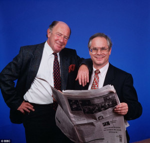 ... Simon Hoggart (right with Alan Coren), who I greatly enjoyed working