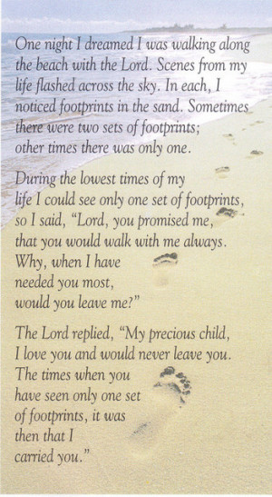 footprints in the sand by mary stevenson 03 01 2013 0 comments
