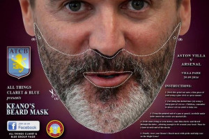 Roy Keane: Aston Villa fans design a cut-out-and-wear Keano beard mask
