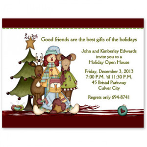 Country Christmas Holiday Party Invitation