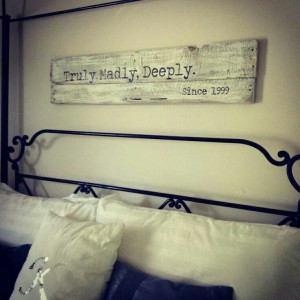 Over the bed sign