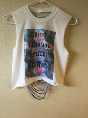 Tye Dye Fringe Back Humor Quote Top or Crop Top