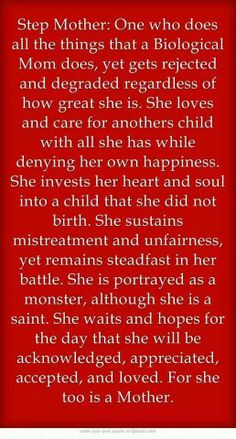 quote from someone's second (step) mother #stepmother could also ...