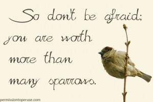 ... you are worth more than many sparrows. Quotes, Afraid, Sparrows, Worth