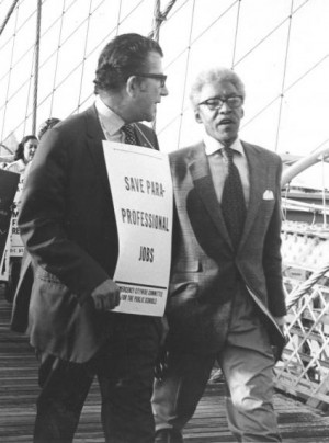 Albert Shanker and Bayard Rustin march in support of collective ...