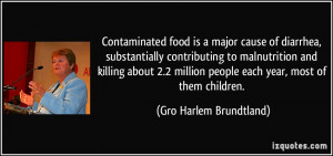 Contaminated food is a major cause of diarrhea, substantially ...