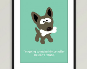 Funny Dog drawing artwork poster - Make an offer - Movie quote - 8x10 ...
