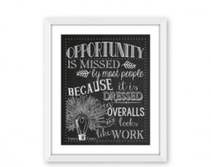 OFF SALE Thomas Edison Quote, Printable Chalkboard, Opportunity Quote ...