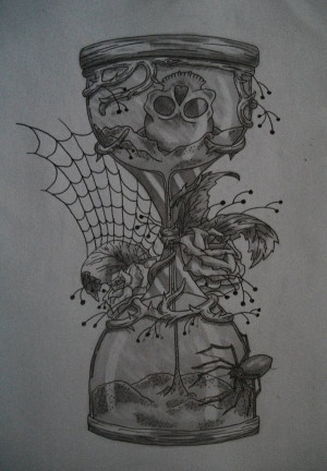 Hourglass Skulls Drawing No comments have been added