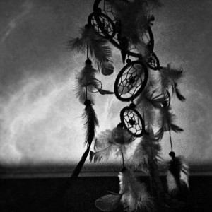 black and white, dream catcher, photography, soft grunge