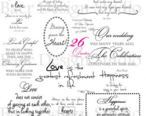 LOVE QUOTES digital word art for weddings, anniversaries, Valentine's ...
