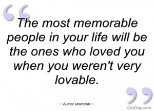 the most memorable people in your life author unknown