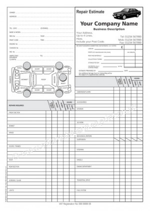 CAR REPAIR FORMS: CAR REPAIR ESTIMATE FORMS