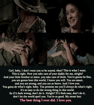 The Walking Dead Quotes Carl The walking dead lori dying