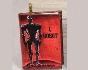 Robot Mini Book Pendant - *Isaac Asimov* - I, Robot Necklace ...
