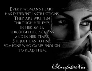 ... they are written through her eyes in her smile through her actions and
