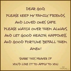 Prayer for family and friends More