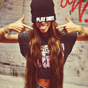 cute, fashion, girl, hat, long hair, ombre hair, outfit, play dirty ...